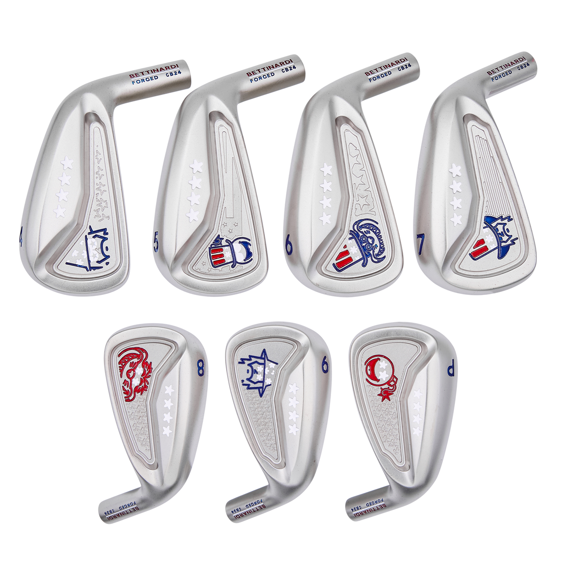 4th of July Multi Icon Satin Nickel CB24 Iron Set (4-PW