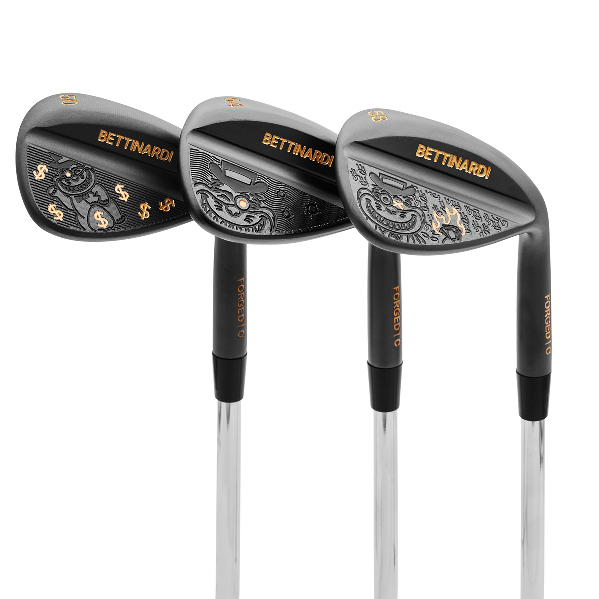 Gangster Cat Black PVD HLX 6.0 Wedge Set (50°, 54°, 58