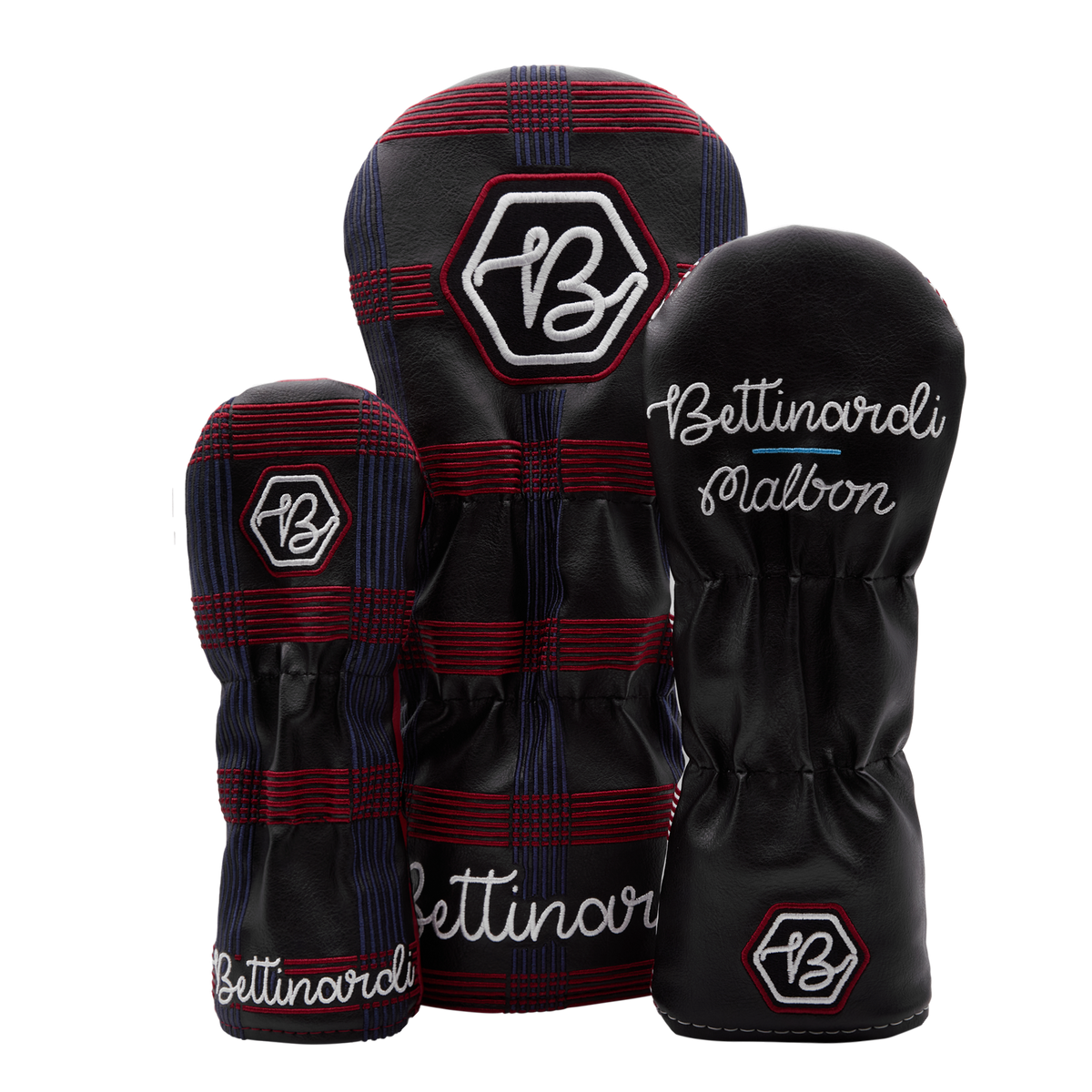 Malbon x Bettinardi Gangster Buckets Maroon & White Plaid Wood Set