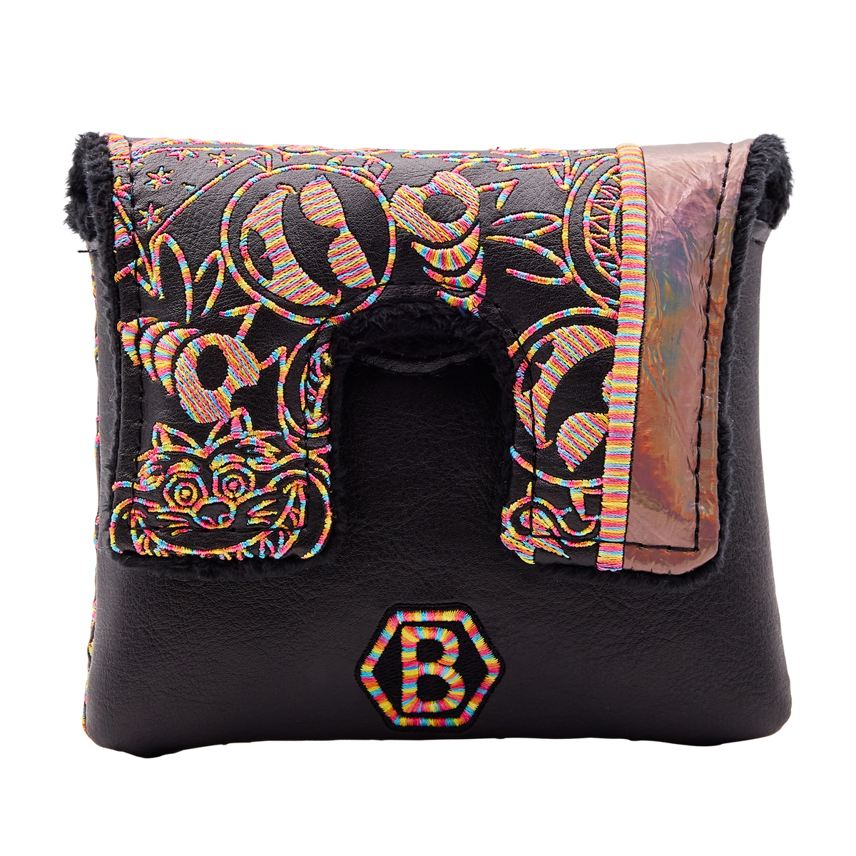 Multi Icon Rainbow Holographic Center Shafted Mallet Putter