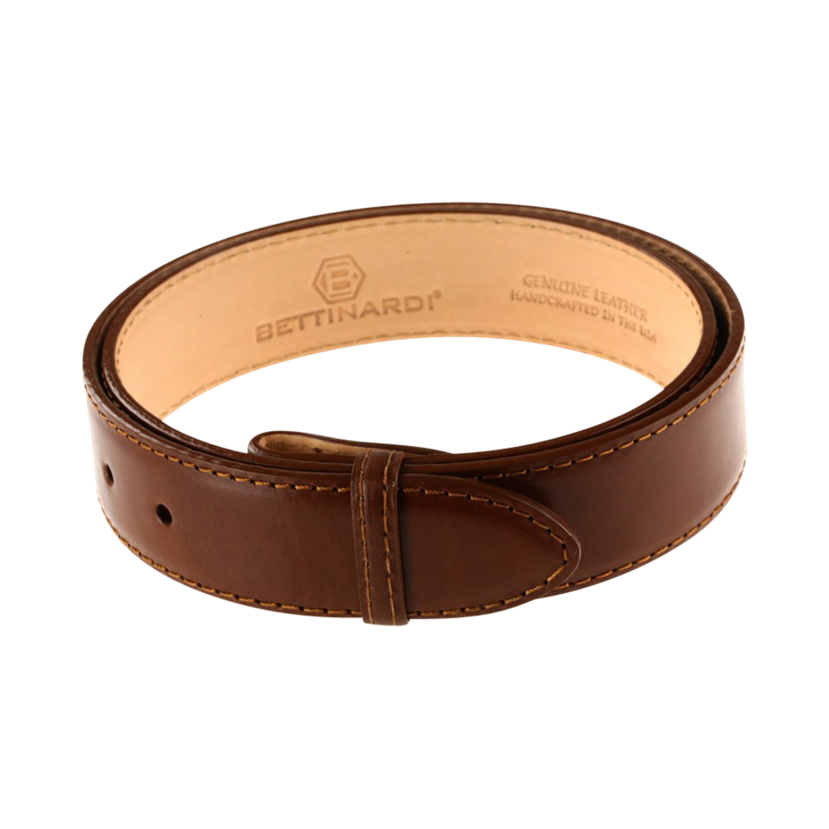 Papaya Brown Leather Belt Studio B