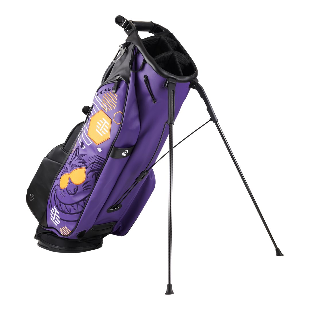 Bettinardi Gold Sunglasses Fat Cat Vessel Player IV Stand Bag