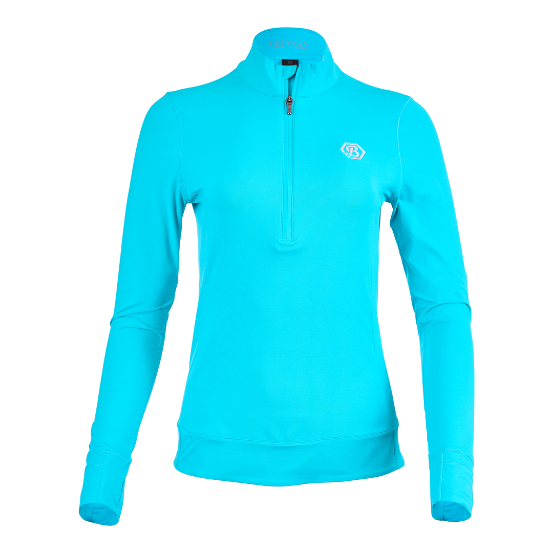 Bettinardi Greyson Halley Women's Lagoon Long-Sleeve Quarter-Zip