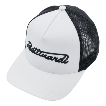 Bettinardi Retro Wordscript Black & White Fitted Mesh Back Hat