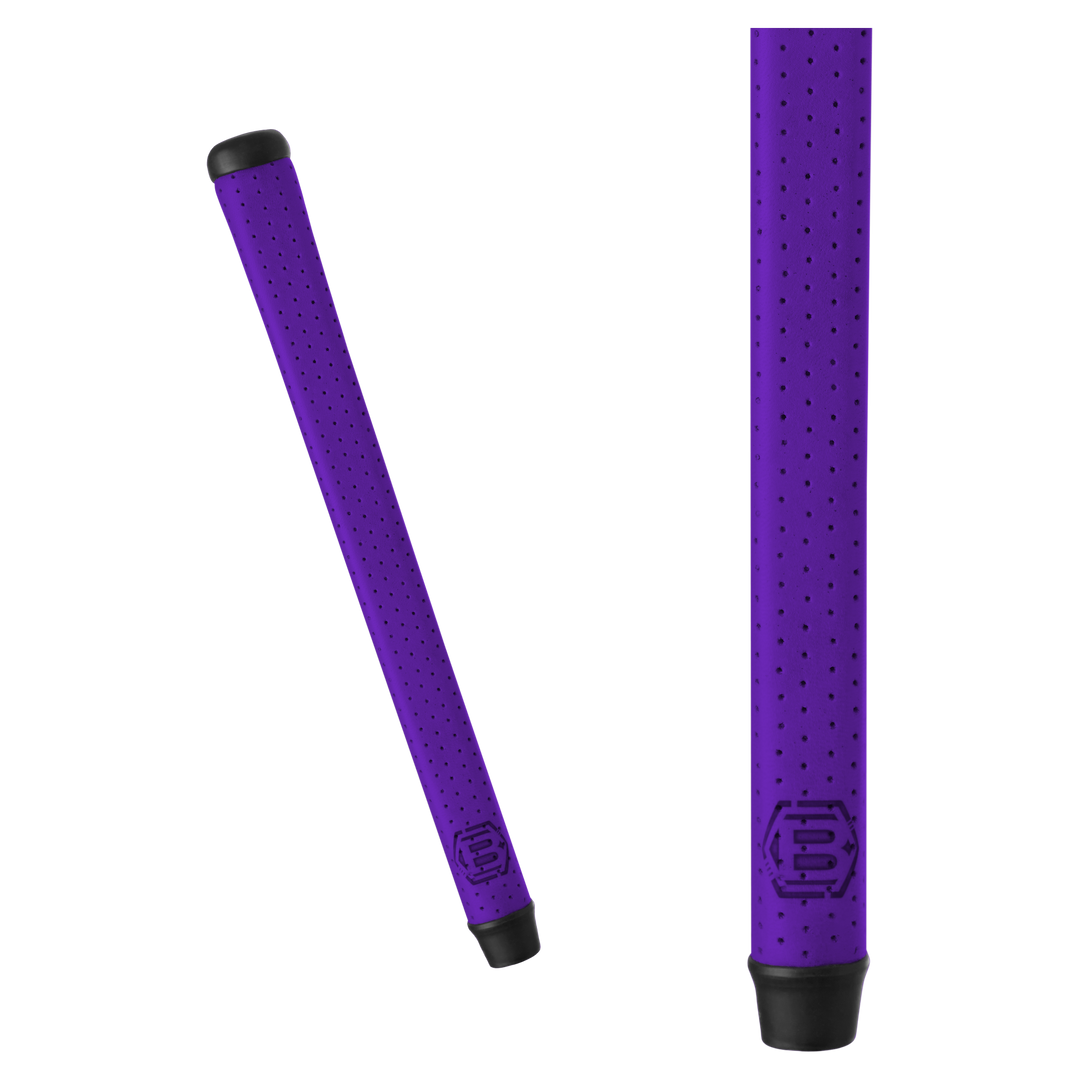 purple Gripmaster grip with black stitchback