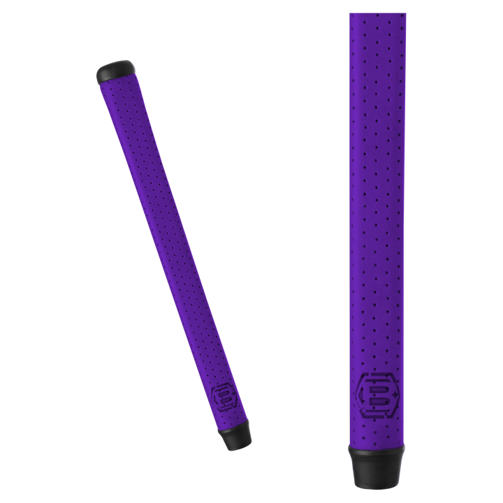purple Gripmaster grip with black stitchback