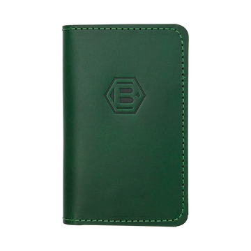 Hex B Genuine Leather Hunter Green Bifold Wallet - front