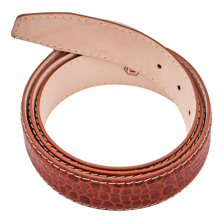Bettinardi Handmade Faux Croc Italian Leather Belt (Cognac)