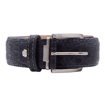 Bettinardi Handmade Matte Genuine American Crocodile Skin Belt (Grey)
