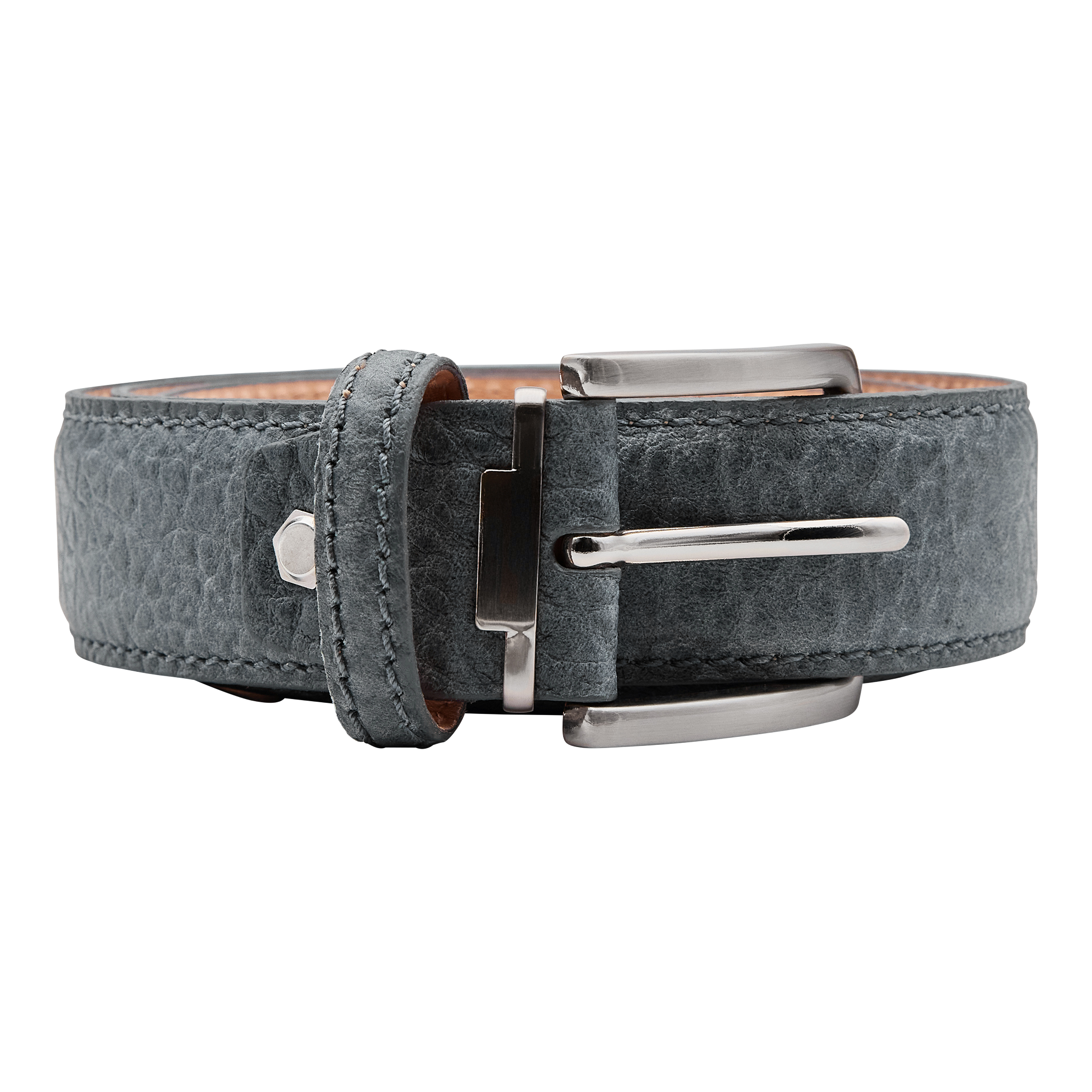 Bettinardi Handmade Genuine American Bison Leather Belt (Gray)