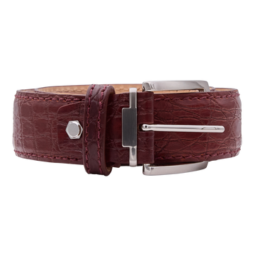 Bettinardi Handmade Matte Genuine Crocodile Skin Belt (Matte Rust)