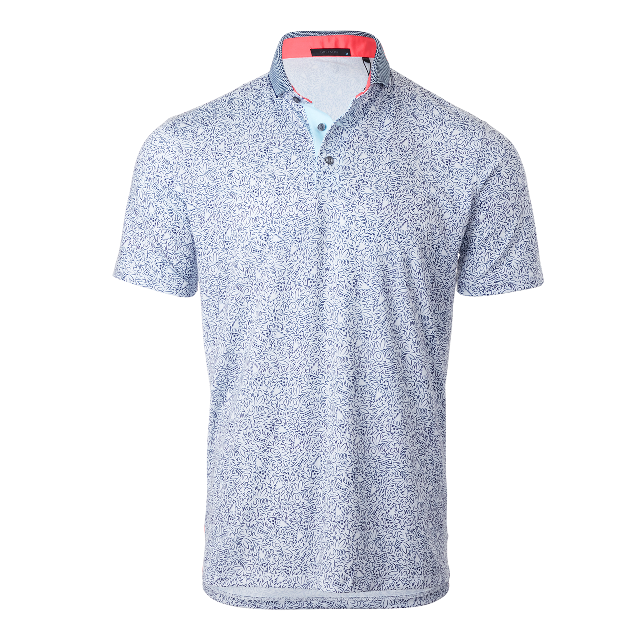 Exclusive Bettinardi x Greyson Multi-Icon Print Performance Polo (Men’s) - front