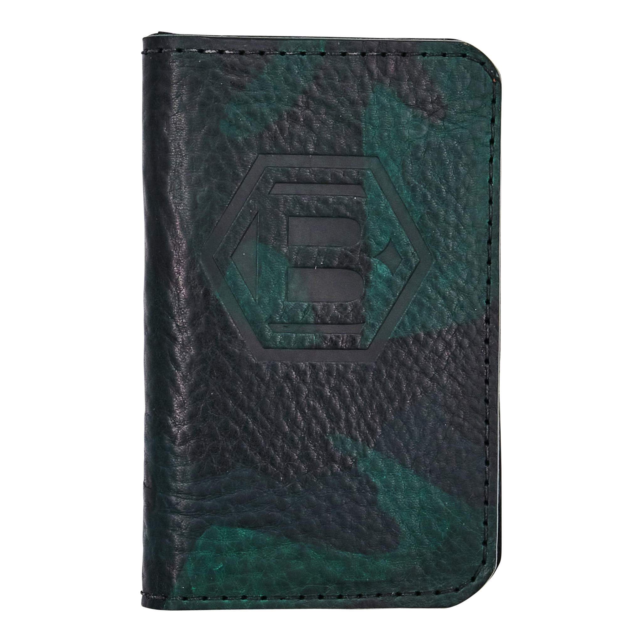 Hex B Genuine Leather Forest Camo Bifold Wallet - front