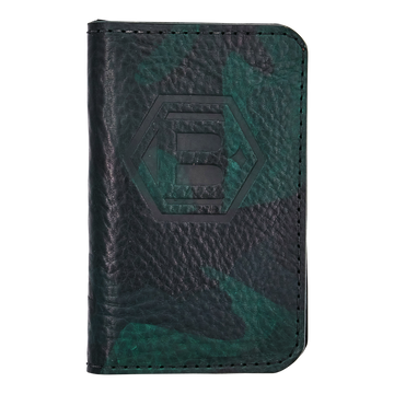 Hex B Genuine Leather Forest Camo Bifold Wallet - front