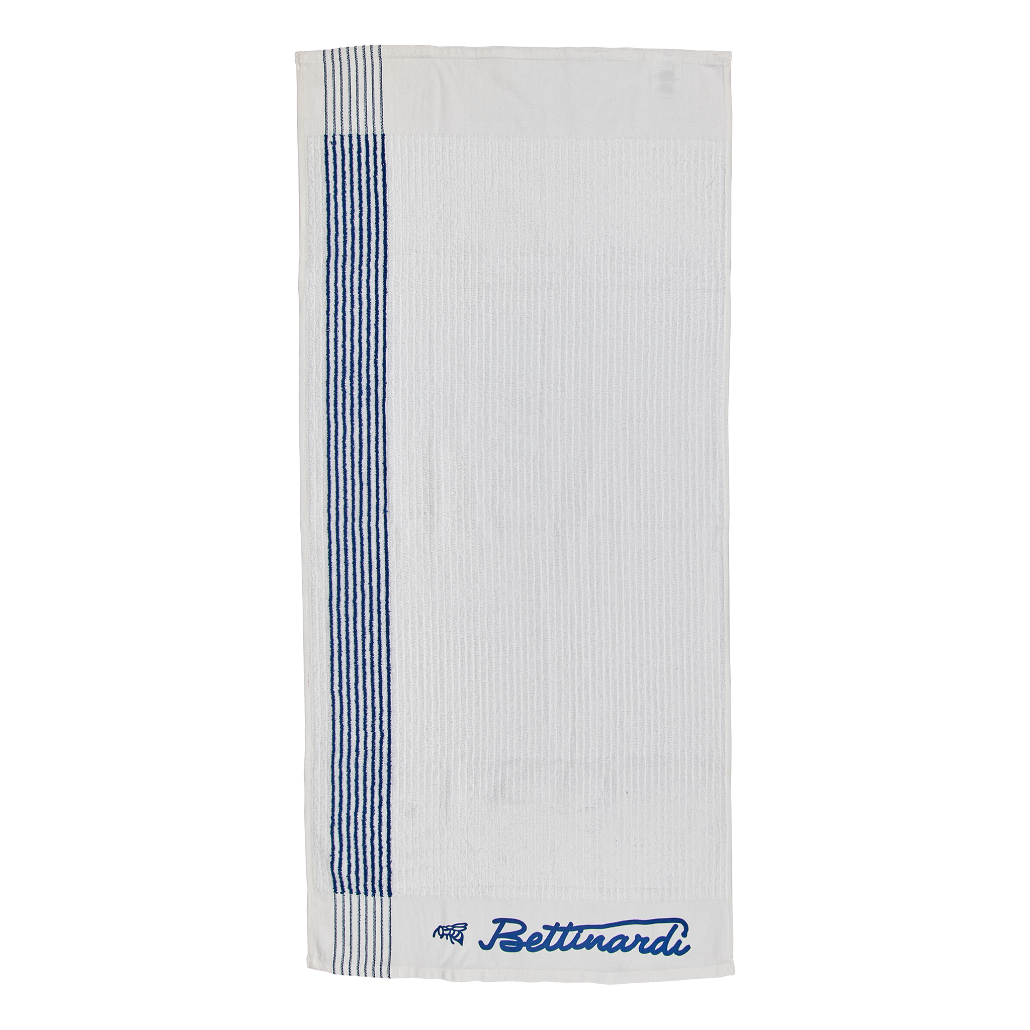 Bettinardi Blue Pinstripe Retro Stinger White Caddie Towel - side A