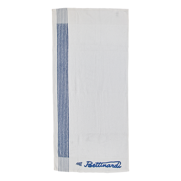 Bettinardi Blue Pinstripe Retro Stinger White Caddie Towel - side A