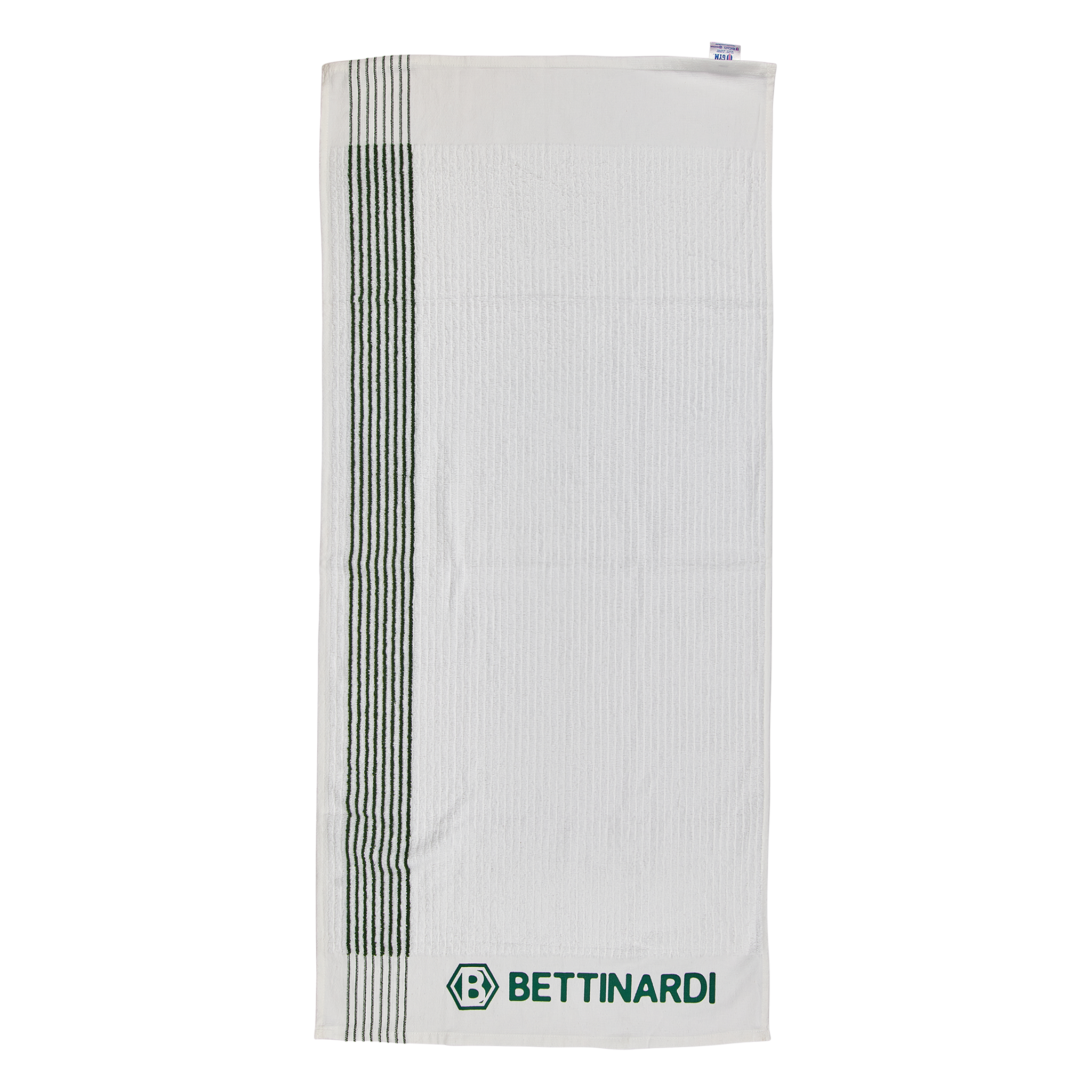 Bettinardi Green Pinstripe Hex B White Caddie Towel - front
