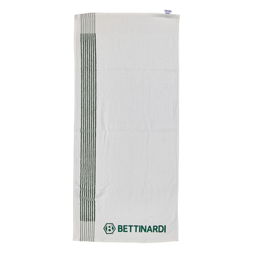 Bettinardi Green Pinstripe Hex B White Caddie Towel - front
