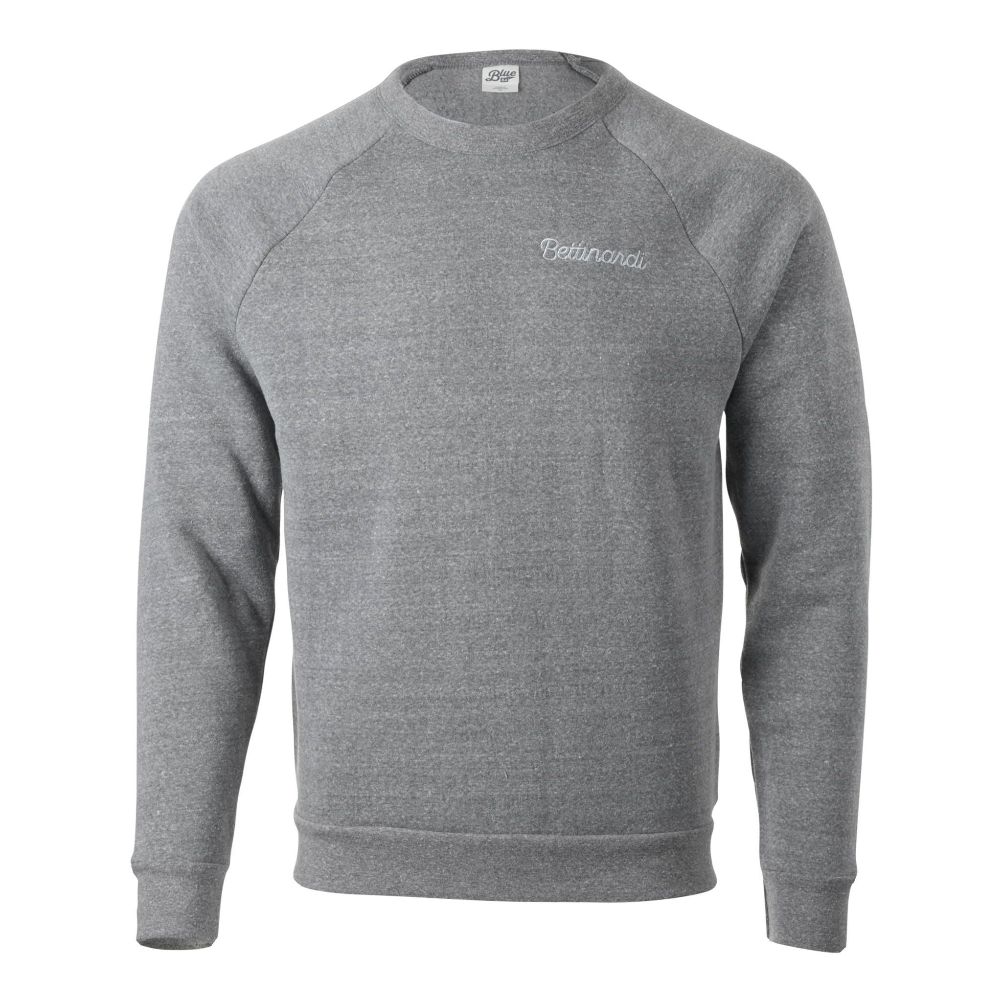 Bettinardi Wordsript Heathered Gray Fleece Crewneck - front