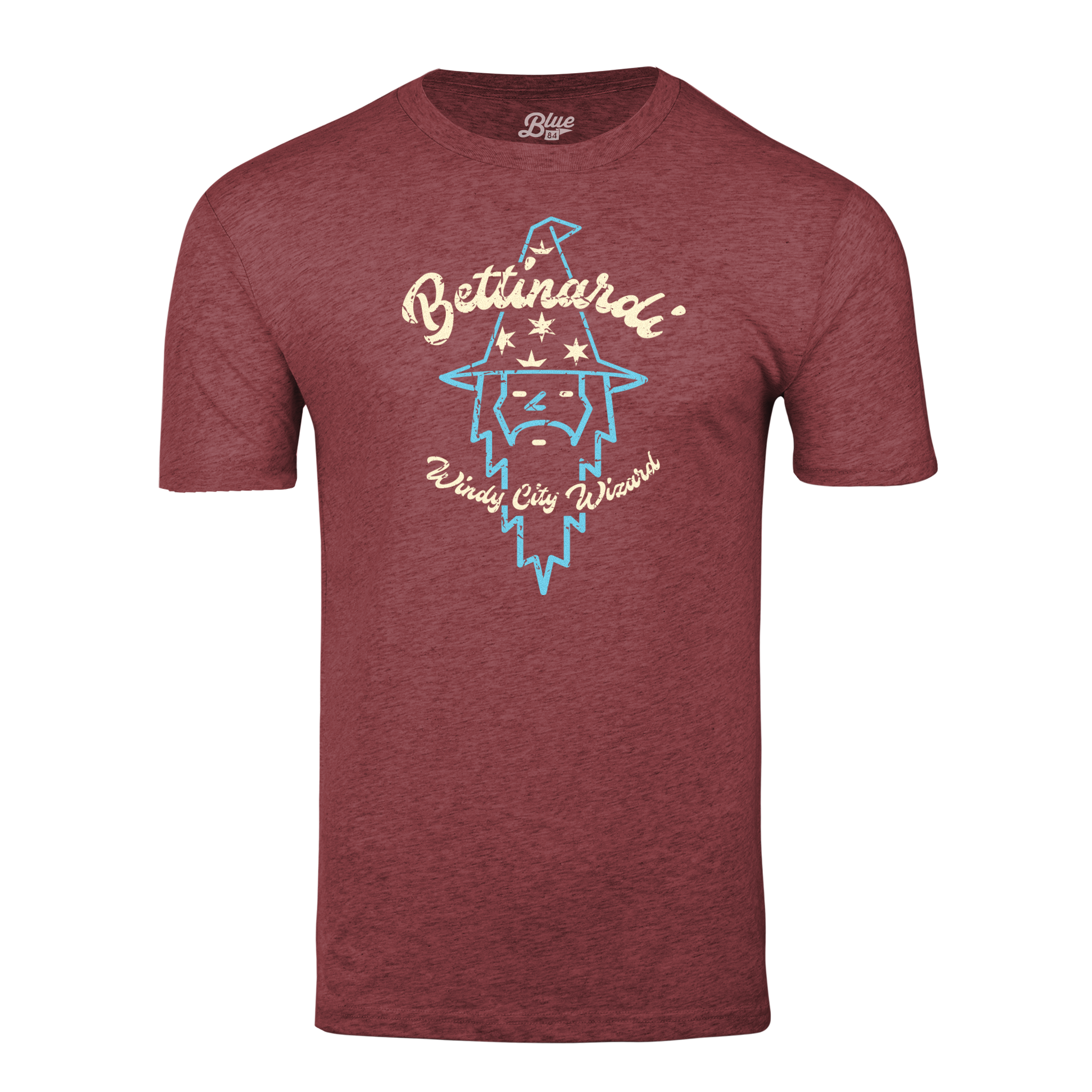 Bettinardi Windy City Wizard Heathered Maroon Short Sleeve