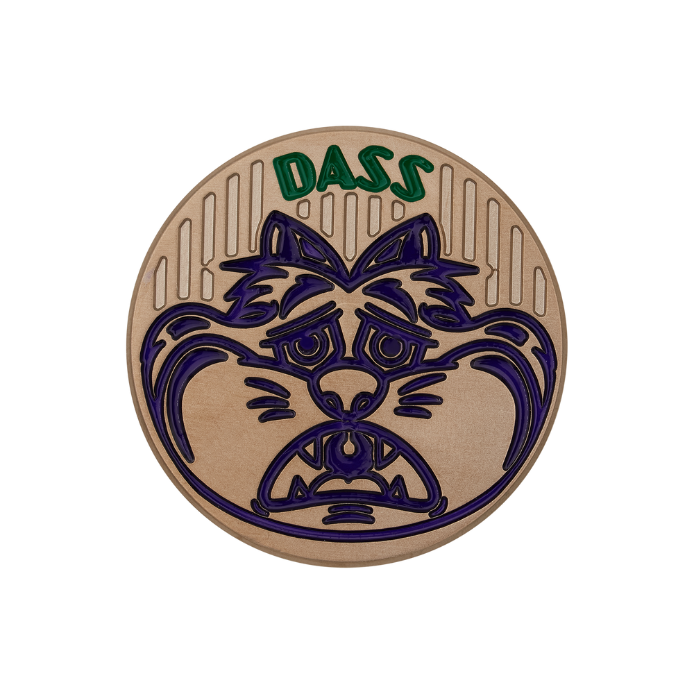 Mardi Gras 2024 Theatre Mask Fat Cat Ball Marker - side a