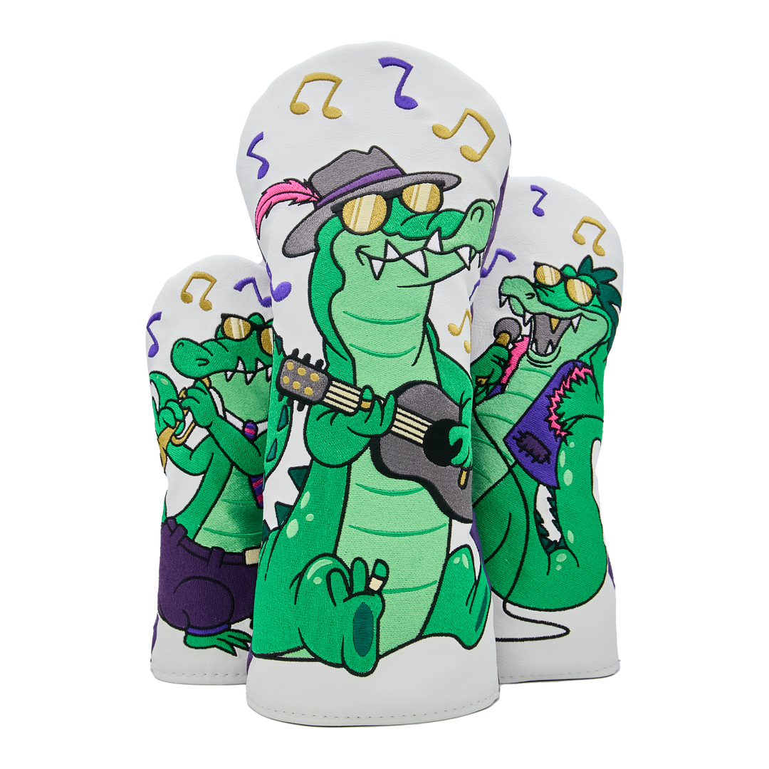 Mardi Gras 2024 Alligator Jazz Band Wood set - front