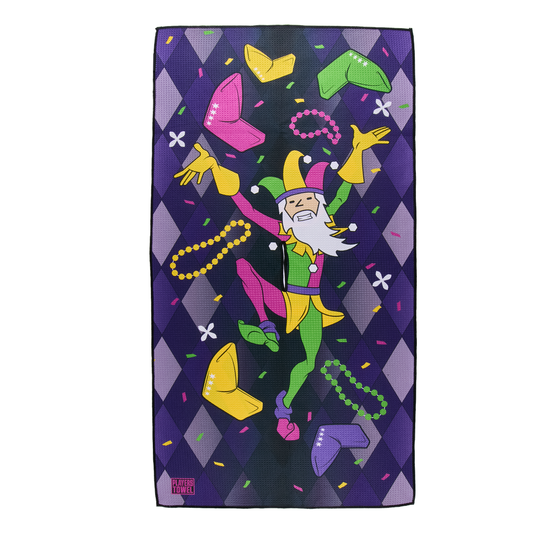 Mardi Gras 2024 Jester Wizard Players Towel - front
