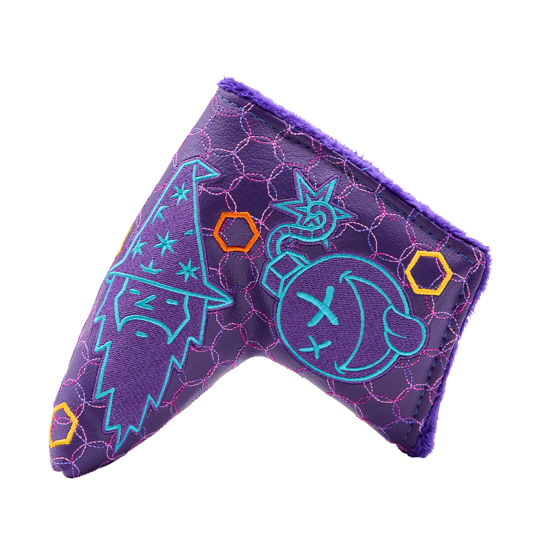 Purple Multi Icon Blade Putter Headcover - Oak Brook Exclusive Purple Multi Icon Blade Putter Headcover - Oak Brook Exclusive