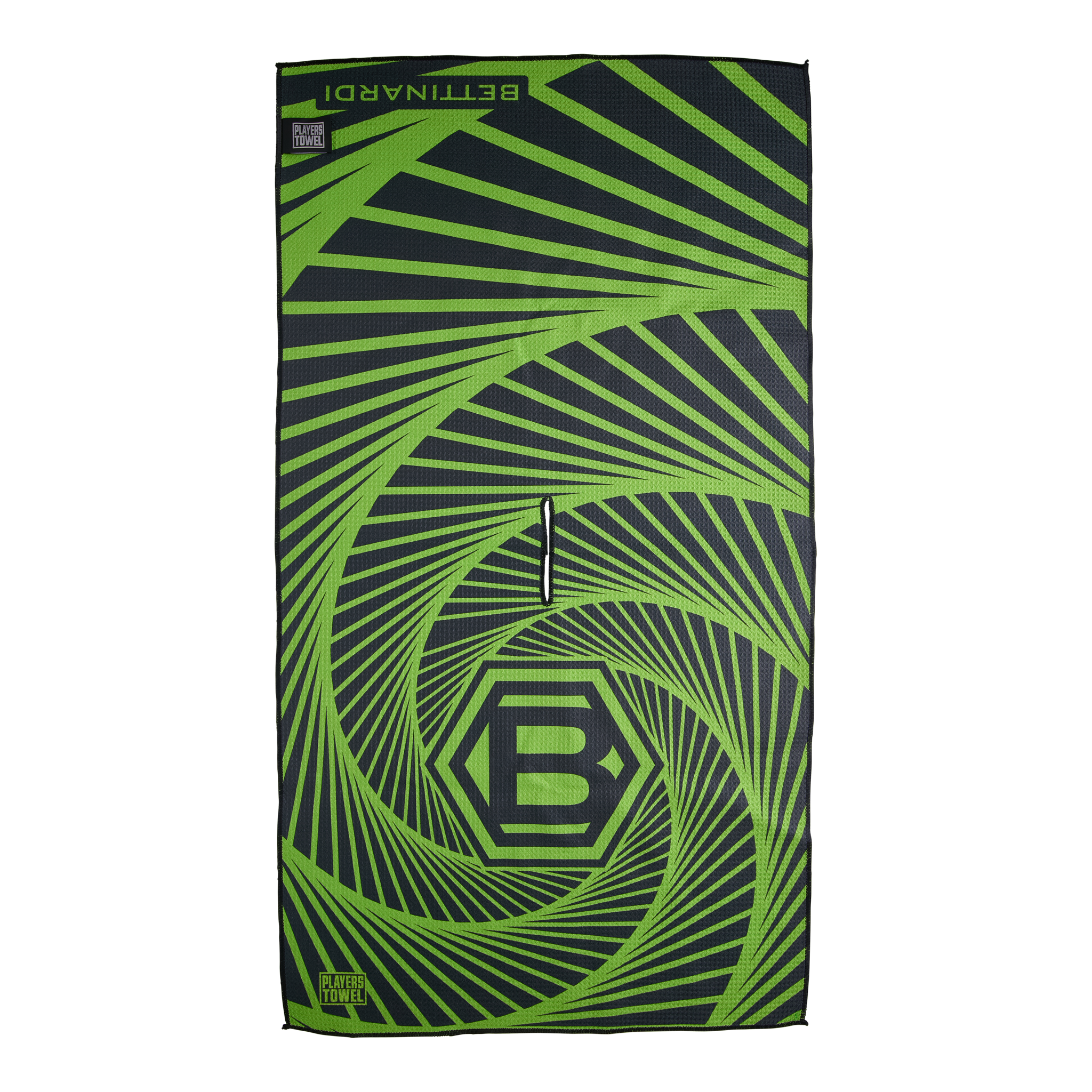 Lime Green Spiral Hex B Microfiber Players Towel
