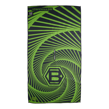 Lime Green Spiral Hex B Microfiber Players Towel