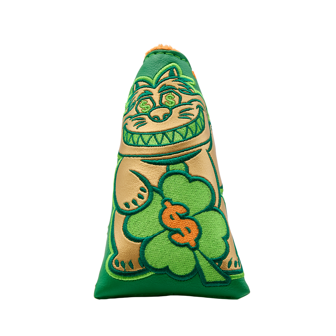 St. Patrick's Day Luck O' Irish Cat Blade Putter Headcover - Oak