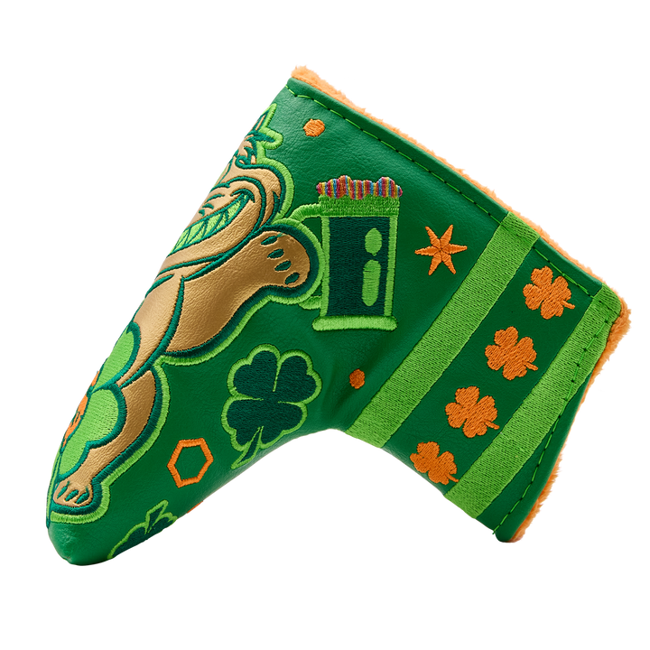 St. Patrick's Day Luck O' Irish Cat Blade Putter Headcover - Oak