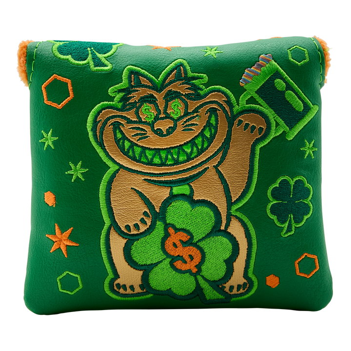 St. Patrick's Day Luck O' Irish Cat Mallet Putter Headcover - Oak