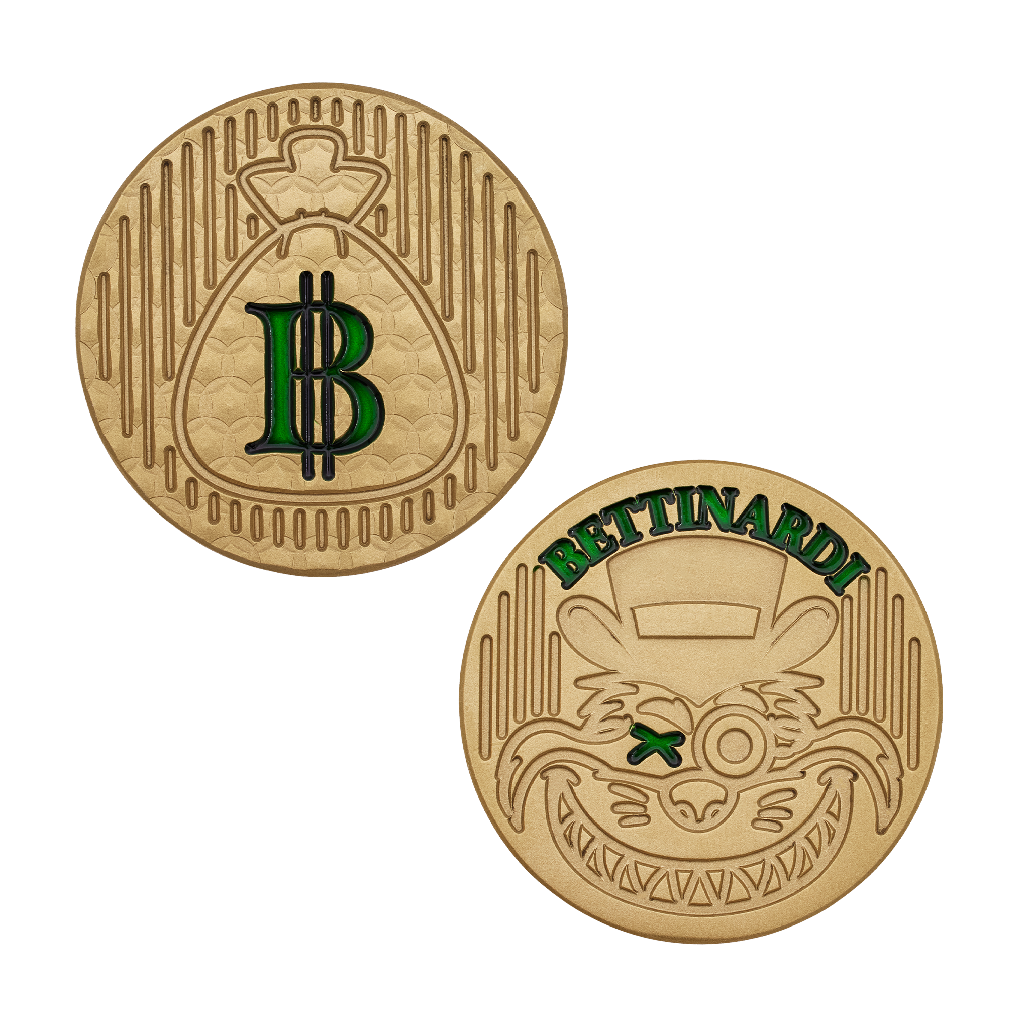Gangster Cat Brass Ball Marker