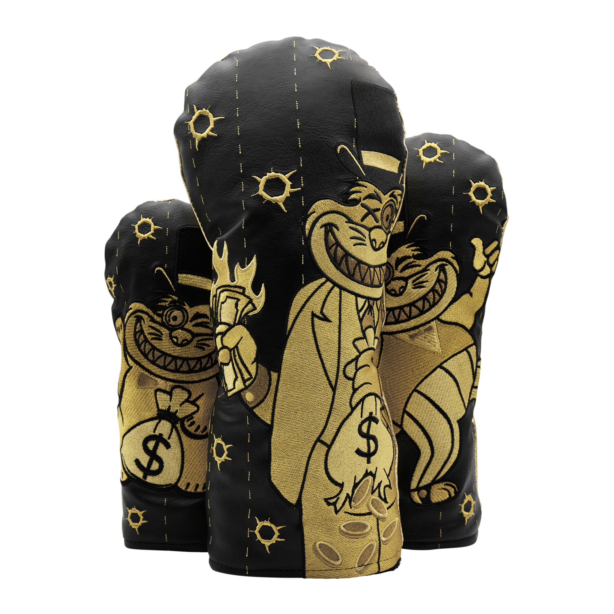 Black and Gold Multi Gangster Cat Wood Set