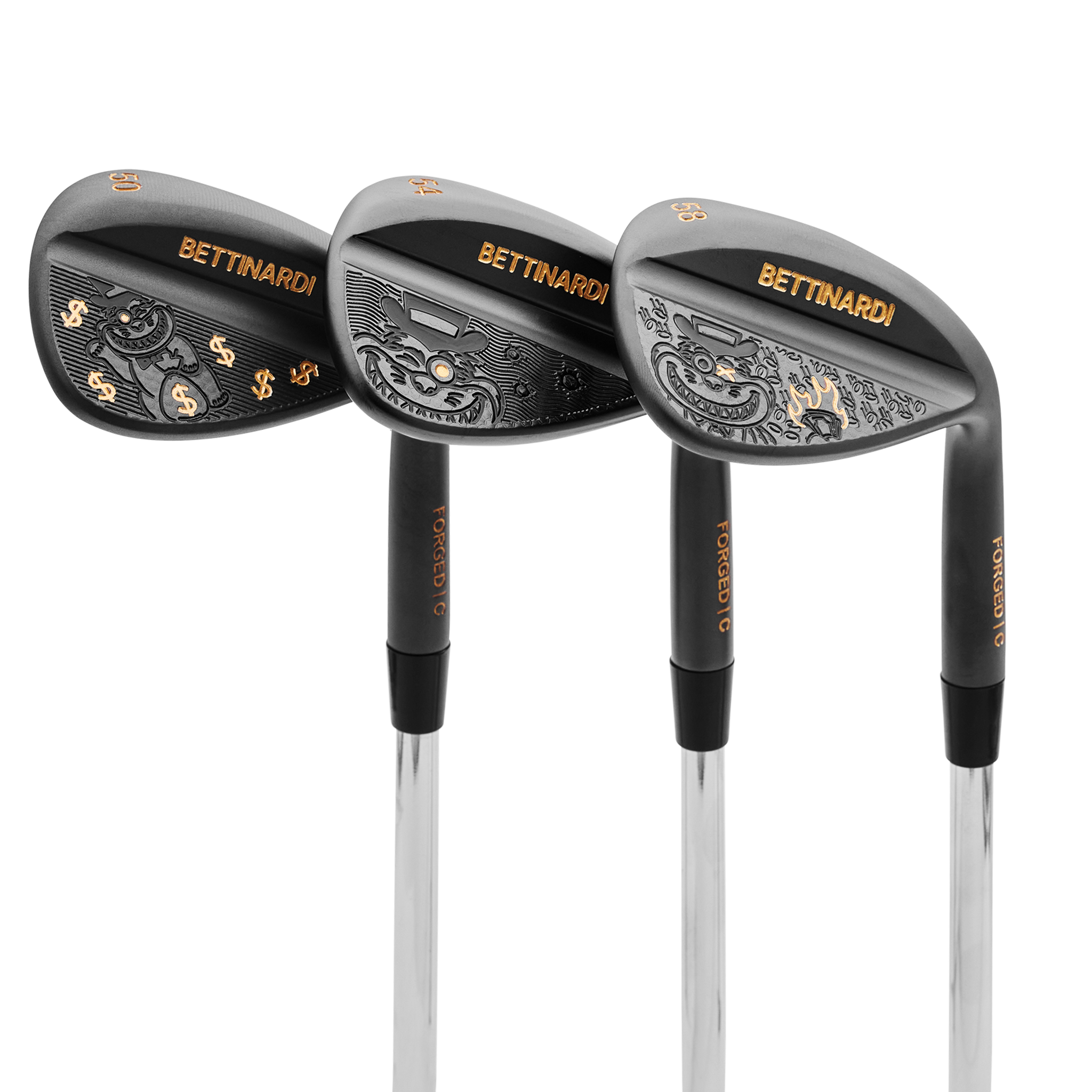 Gangster Cat Black PVD HLX 6.0 Wedge Set (50°, 54°, 58°)