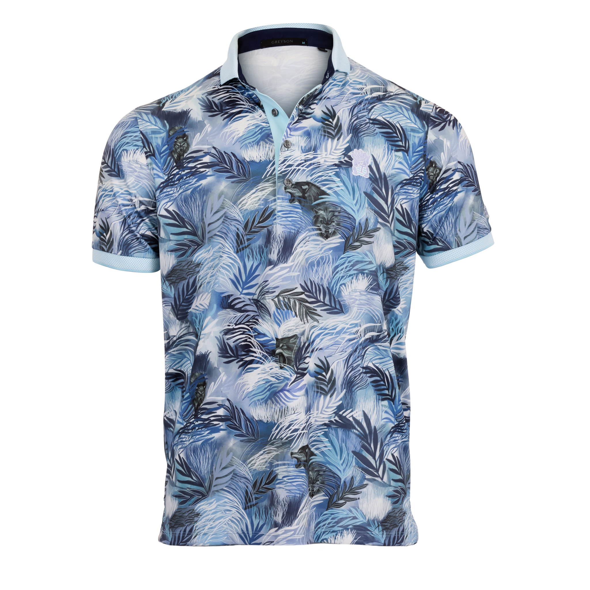 Bettinardi Greyson Lucky Cat Wolf Palm Short Sleeve Polo