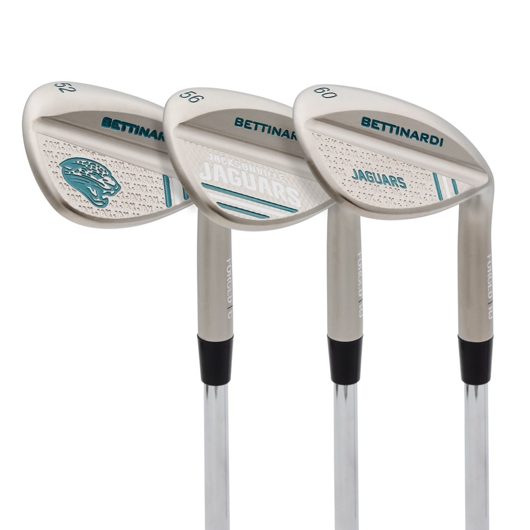 Jacksonville Jaguars Satin Nickel HLX 6.0 Wedge Set (52°, 56°, 60°)