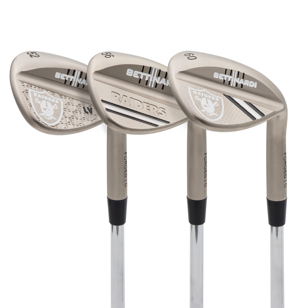 Las Vegas Raiders Satin Nickel HLX 6.0 Wedge Set (52°, 56°, 60°)