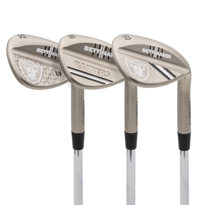 Las Vegas Raiders Satin Nickel HLX 6.0 Wedge Set (52°, 56°, 60°)