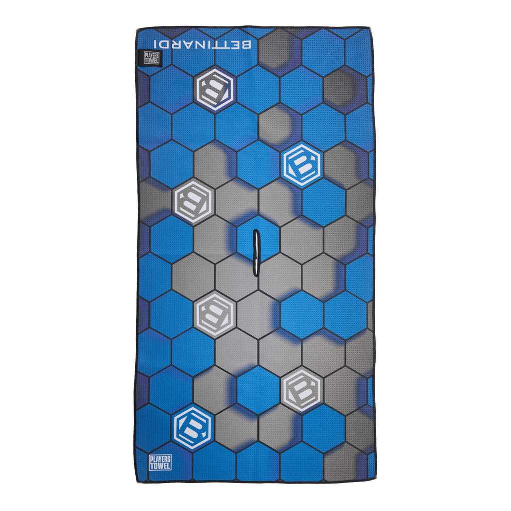 Bettinardi 3D Hex B Blue and Gray Players Towel | Bettinardi Golf