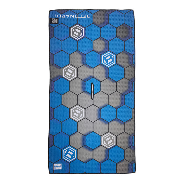Bettinardi 3D Hex B Blue and Gray Players Towel | Bettinardi Golf