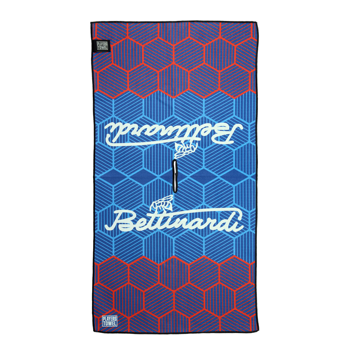 Bettinardi Script Hex B Drip Navy and Red Players Towel