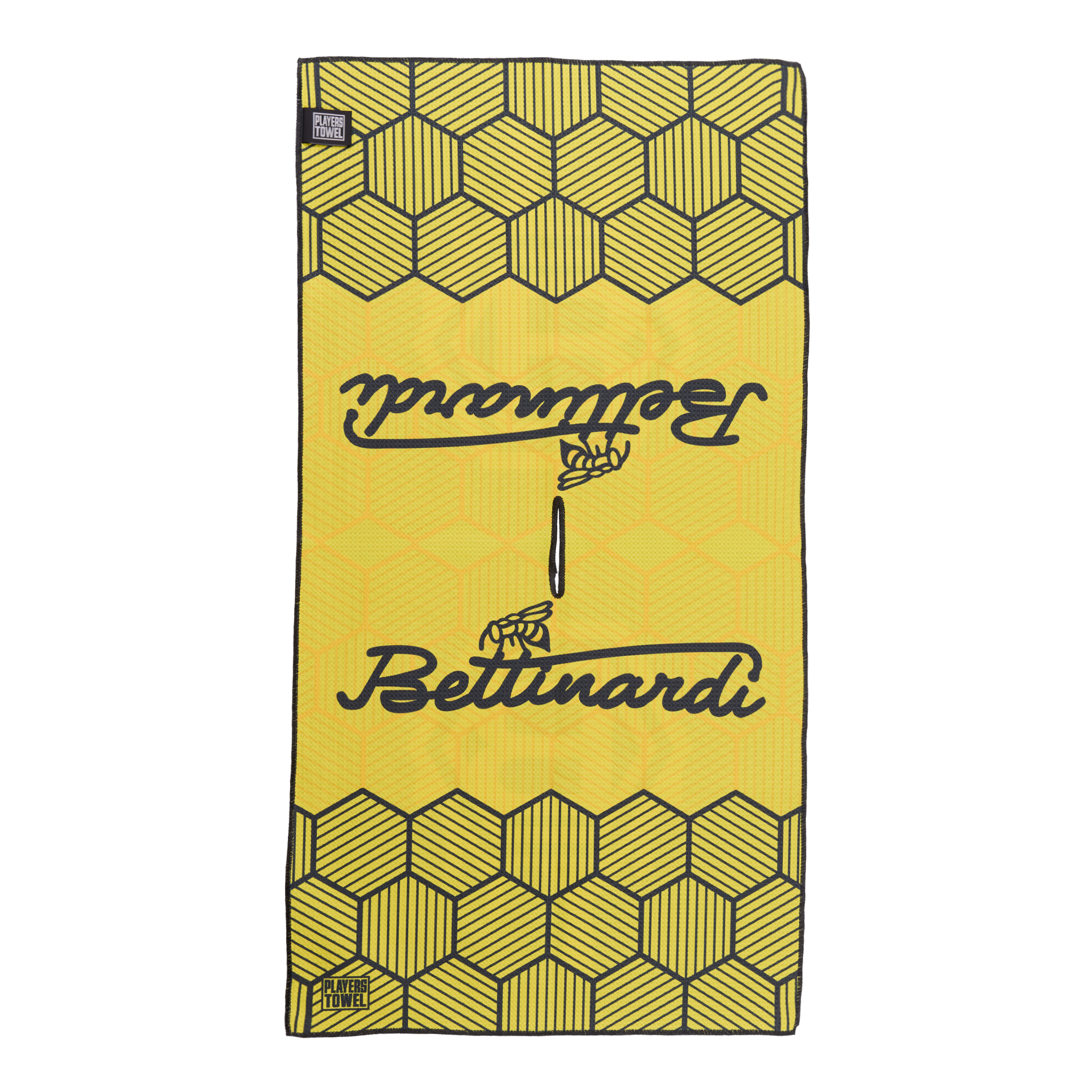 Bettinardi Script Hex B Drip Yellow Players Towel