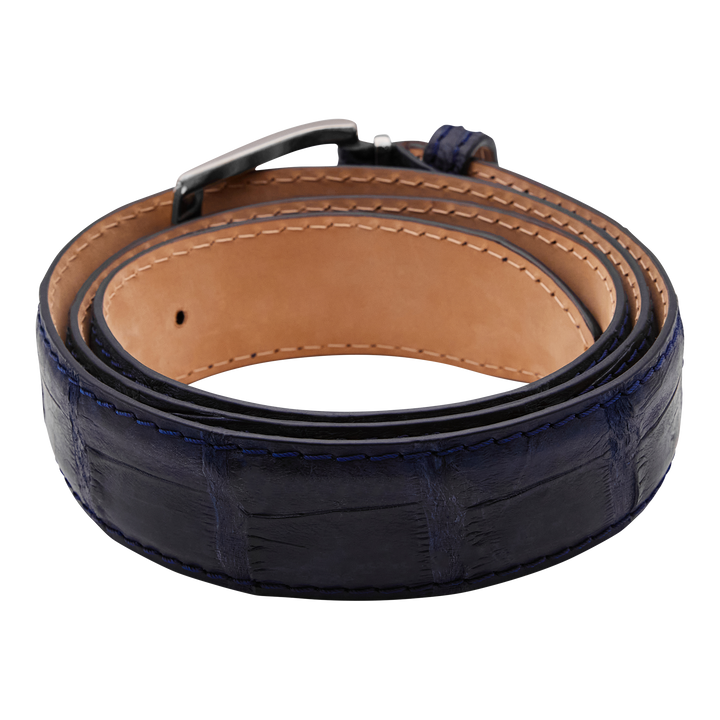 Bettinardi Handmade Matte Genuine American Alligator Belt (Matte Navy)