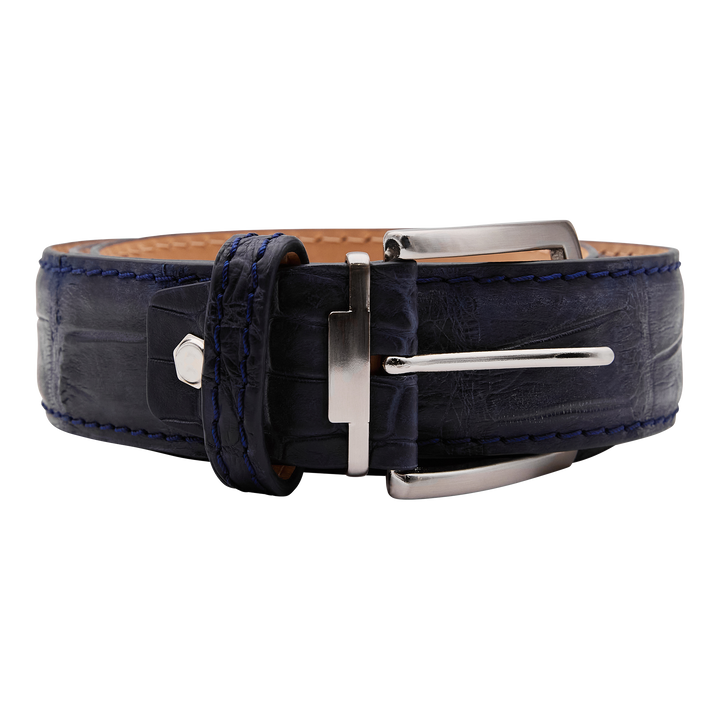 Bettinardi Handmade Matte Genuine American Alligator Belt (Matte Navy)
