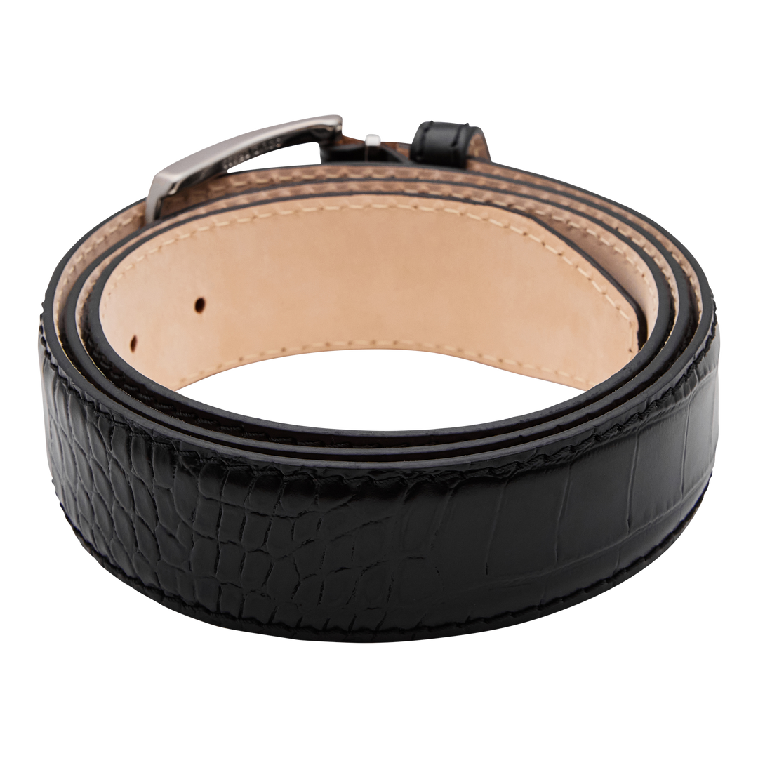 Bettinardi Handmade Faux Croc Italian Leather Belt (Black)