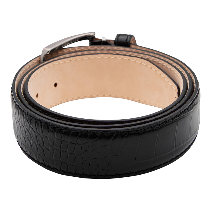 Bettinardi Handmade Faux Croc Italian Leather Belt (Black)