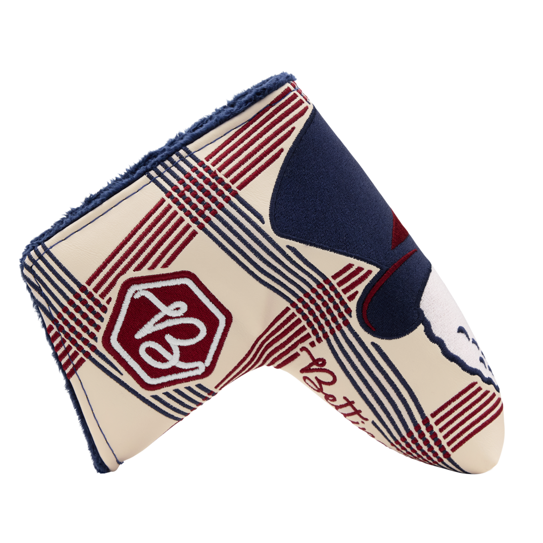 Malbon x Bettinardi Gangster Buckets Crème Plaid Blade Putter Headcover-side b