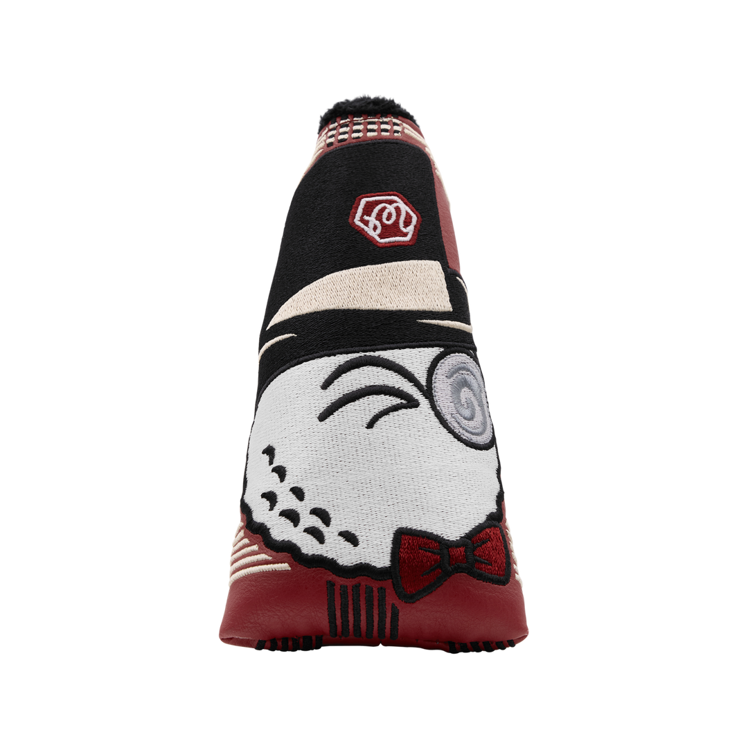 Malbon x Bettinardi Gangster Buckets Maroon Plaid Blade Putter Headcover-front